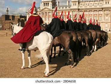 Horse Guards Men On Parade In London