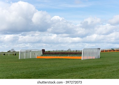 Horse Jump Fence At Cheltenham Racecourse. 