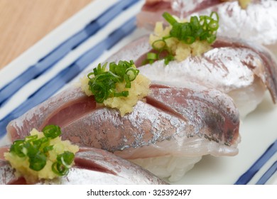 Horse Mackerel Of Nigiri Sushi