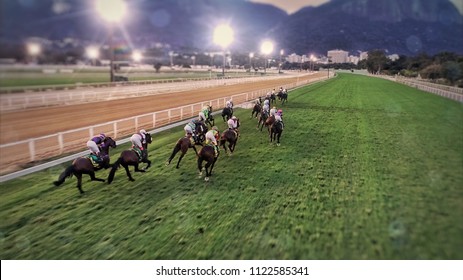 Horse Race during night
