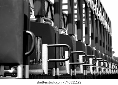 Horse Race Starting Gate In Black And White