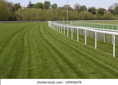 Horse racecourse rails and track