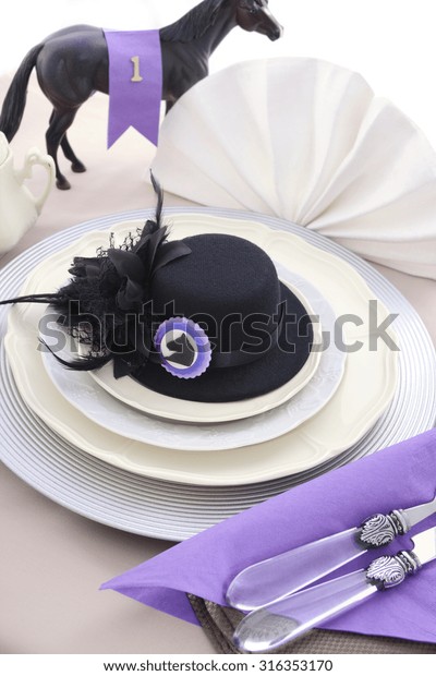 Horse Racing Ladies Luncheon Fine Dining Food And Drink Stock Image