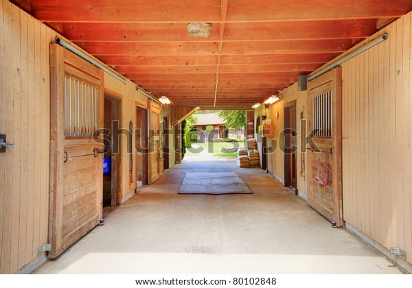 Horse Ranch Washington State Large Barn Stock Photo Edit Now