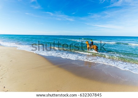 Horse ride at the beach in Sardinia
