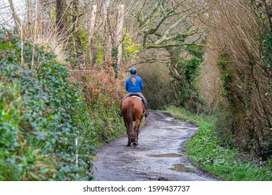 A Horse Rider In A Country Lane