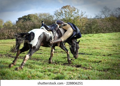 Horse Rider Falling Off Horse