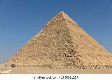 Horse Riding Along The Great Pyramid Of Giza.