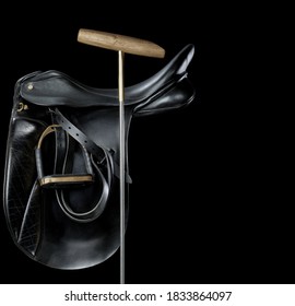 Horse saddle with club for a polo player