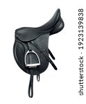 Horse saddle is isolated on a white background. Save with adding the clipping path.