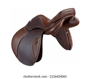 Horse Saddle Isolated On White Background - Sport Saddle Brown