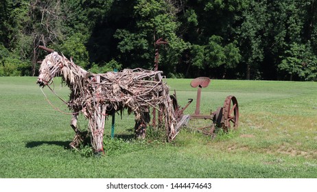 Horse In The Southern Maryland Pulling A Cart