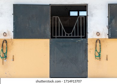 Horse Stable Door In Farm