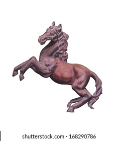 Horse statue isolated on white background with clipping path