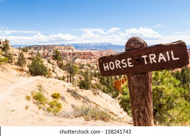 Horse Trail Sight At Bryce Canyon, USA