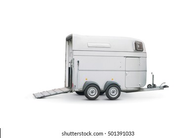 horse trailer isolated over a white background