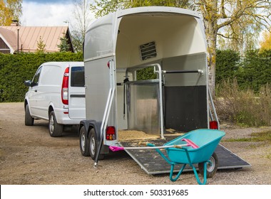 Horse Trailer Ready For Load Horses