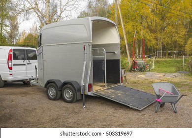 Horse Trailer Ready For Load Horses