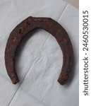 Horseshoe inherited from Prince Diponegoro on white paper