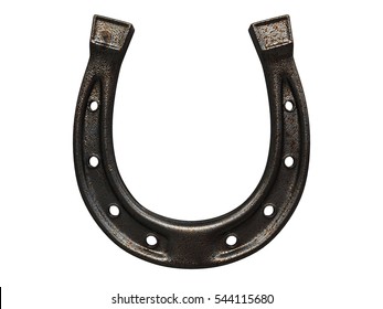 HorseShoe rusty steel isolated on white