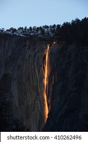 Horsetail Firefalls At Yosemite National Park