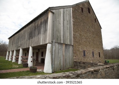 Horsham, Montgomery County, Pa. USA, March 20, 2016: Graeme Park Colonial Farm Stable Entrance. March 20, 2016 In Horsham, Pa. USA