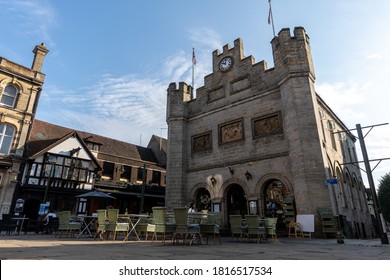 Horsham, West Sussex, September 16, 2020: Bills Resturant Alfresco Dining Outside The Old Town Hall Horsham Town Centre