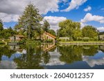 The Hortillonnages district crossed by the Somme River in Amiens, France