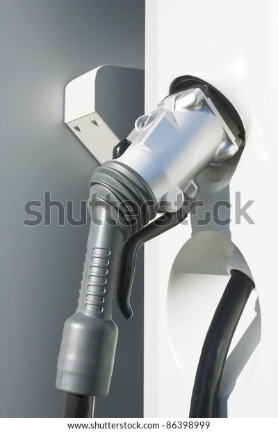 Hose to\
the electric automobiles in a charging\
station