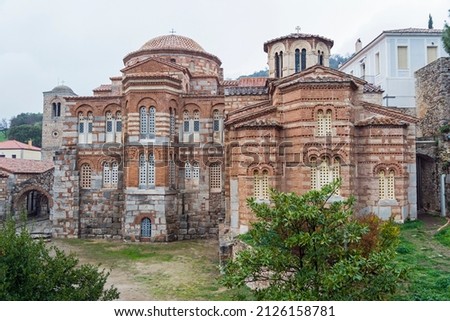Hosios Loukas monastery, Distomo in Boeotia, Greece. The monastery is an important monument of Byzantine architecture and famous with beautiful byzantine mosaics. 