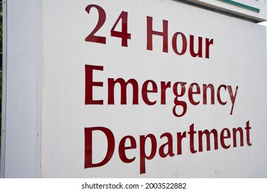 Hospital 24 Hour Emergency Department Sign