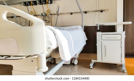 Hospital Bed With Bedside Table