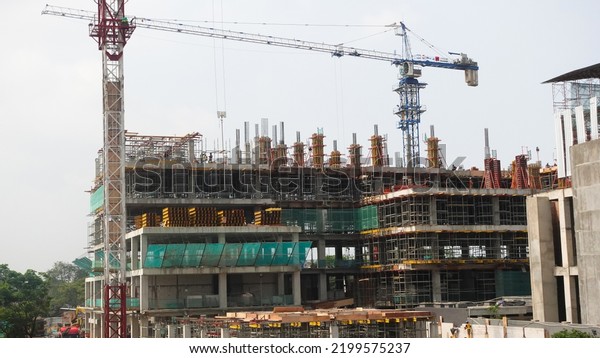 Hospital\
building construction background\
photography