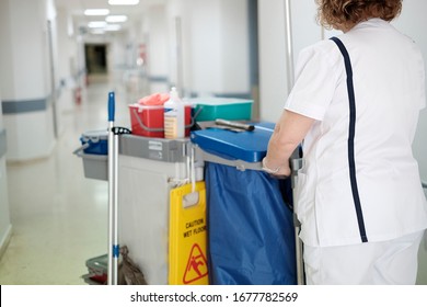 Hospital Cleaner With Cleaning Material Against Covid-19