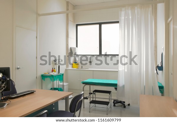 Hospital doctor consulting room.\
Healthcare equipment. Medical treatment equipment.\
Office