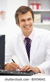 Hospital Doctor At Desk