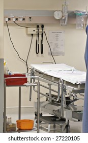 Hospital Emergency Room Detailed Bed And Medical Instruments Life Support