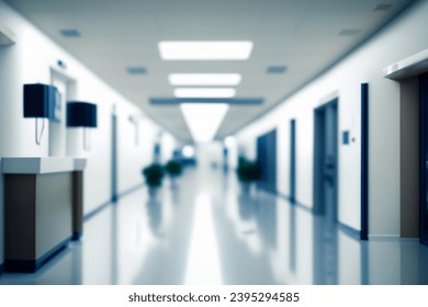 Hospital hallway, reception clinic. Unfocused background - Powered by Shutterstock