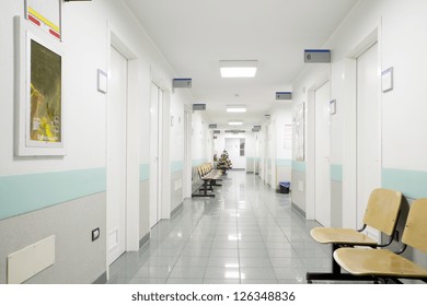 hospital indoor,hallway and seats