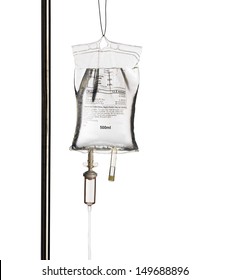 Hospital IV Drip Isolated On White