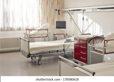 Hospital Maternity Ward With Room And Two Beds