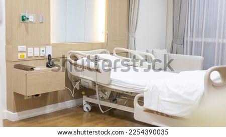 Hospital patient bed, Modern Adjustable Patient Bed in Hospital, Service point in a hospital.