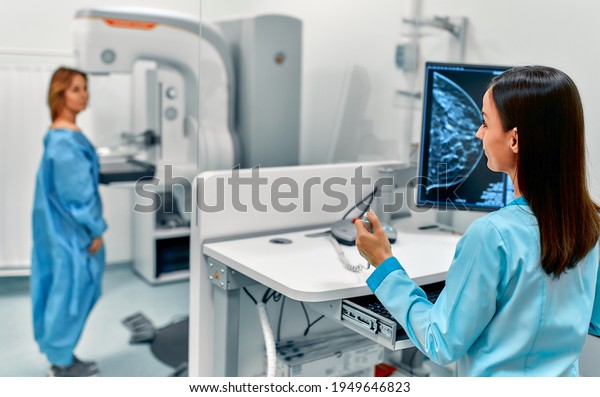 In the hospital, the patient undergoes a\
screening procedure for a mammogram, which is performed by a\
mammogram. A modern technologically advanced clinic with\
professional doctors.