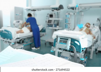 Hospital with patients and medical staff  - Powered by Shutterstock