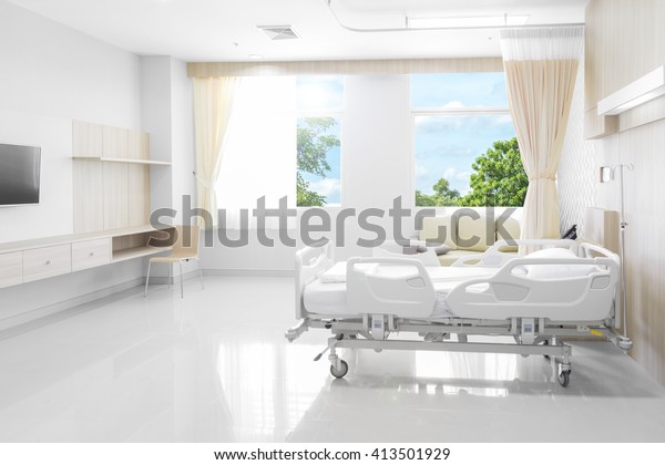 Hospital Room Beds Comfortable Medical Equipped Stockfoto