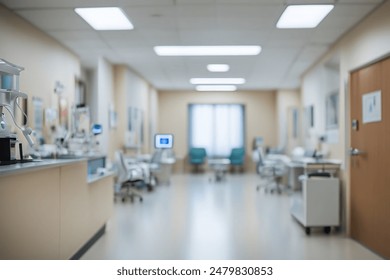 Hospital room with medical equipment and clean furniture - Powered by Shutterstock