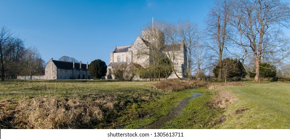 Hospital Of St Cross And Almhouses Of Noble Poverty, In Winter Sunlight, Winchester, Hampshire, UK