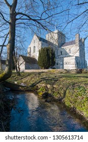 Hospital Of St Cross And Almhouses Of Noble Poverty, In Winter Sunlight, Winchester, Hampshire, UK