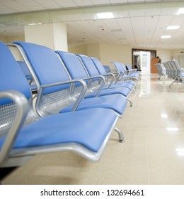 Hospital Waiting Room With Empty Chairs.