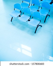 Hospital Waiting Room With Empty Chairs.